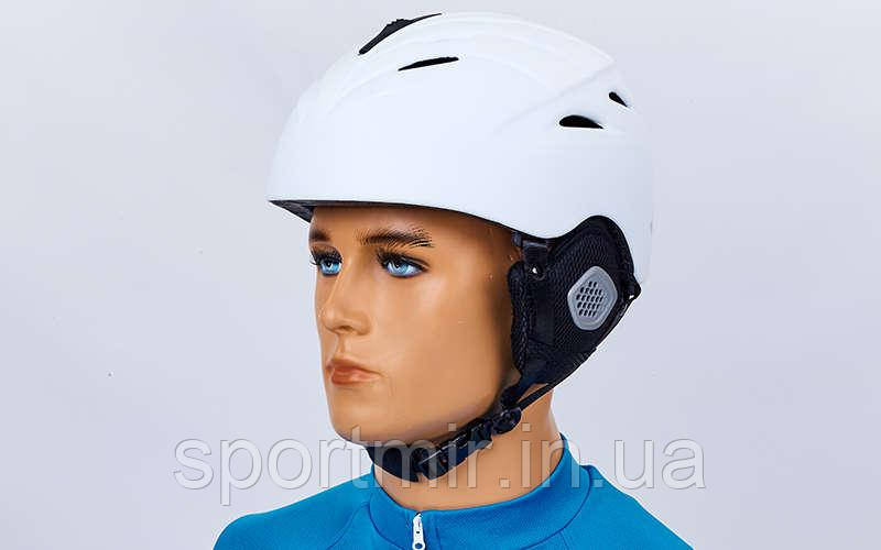 Шолом гірськолижний з механізмом регулювання MS-6295-W (PC, p-p S-M-53-58, білий), фото 1