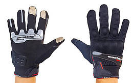 Мотоперчатки текстильні із закритими пальцями MAD BIKER BC-4643-BK (р-р M-XL, чорний)