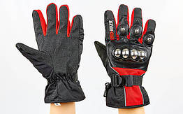 Мотоперчатки теплі текстильні із закритими пальцями PRO BIKER MS-4318-BK(M) (метал, р-р M, чорний)