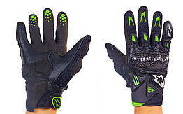 Мотоперчатки шкіряні із закритими пальцями та протектором Alpinestars M10-BK (р-р M-XL, чорний)