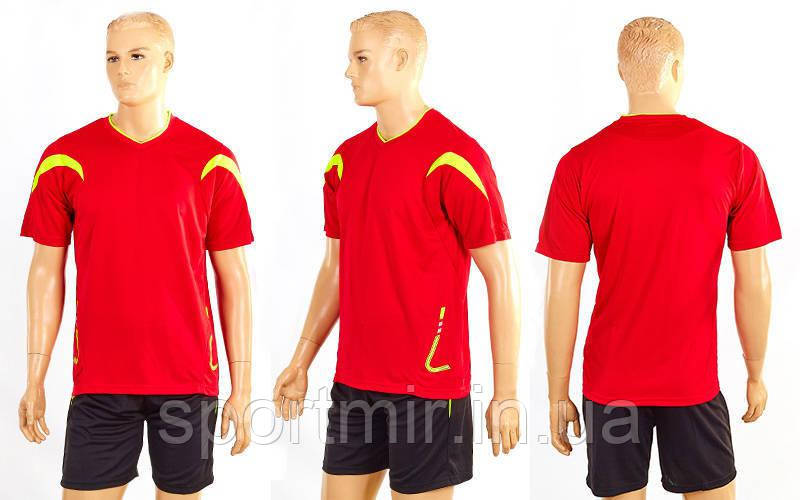 Футбольна форма Аcting CO-5402-R (поліестер, р-р M-L-46-50, червоний, шорти-чорні), фото 1