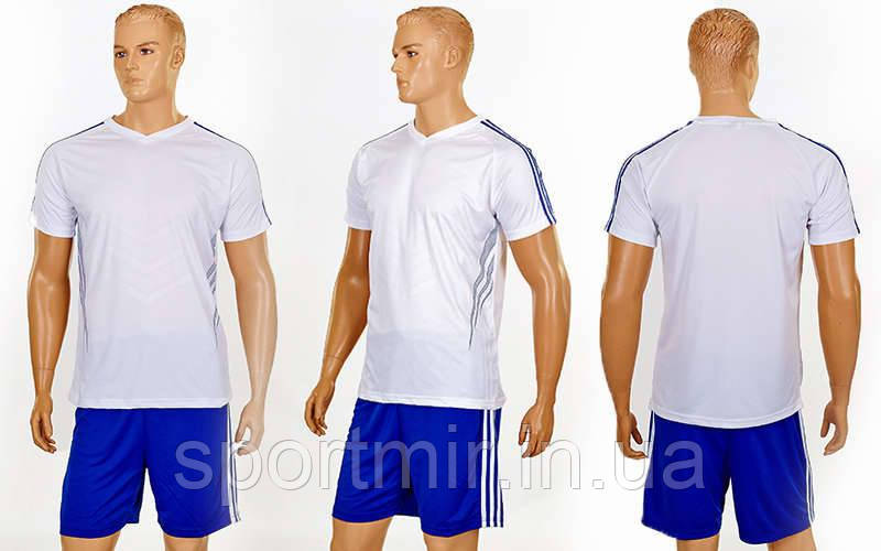Футбольна форма підліткова Glow CO-703B-W (PL, р-р (24-30), білий-синій, шорти сині), фото 1