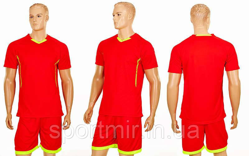Футбольна форма Grapple CO-7055-R (PL, р-р (S-XL)-165-180 см, червоний-салатовий, шорти червоні), фото 1