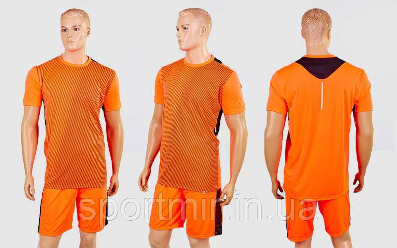 Футбольна форма Variation CO-1011-OR (PL, р-р M-2XL-44-50, зріст 165-180 см,корал-чорн, шорти коралові), фото 1