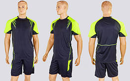 Футбольна форма Captain CO-1004-BK (PL, р-р M-3XL-44-52, зріст 165-185 см, чорний-салатовий, шорти чорні)