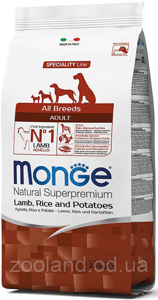 70011310акц Monge All Bred Adult з ягням, 2,5 кг