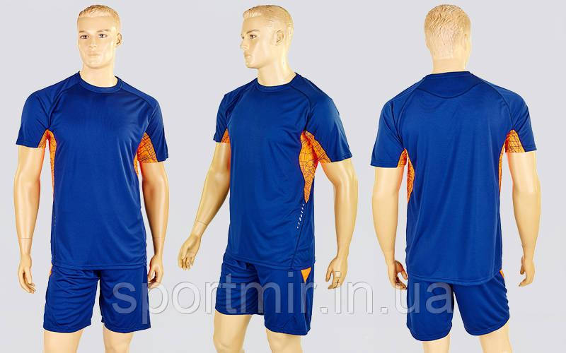 Футбольна форма Sole CO-1012-DB (PL, р-р M-XL-44-48, ріст 165-175sм,  темно  синій-оранжевий, шорти т.сині), фото 1