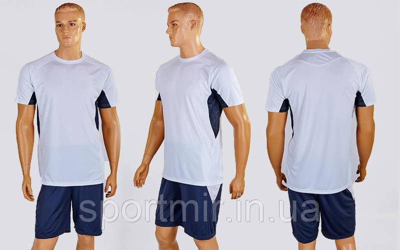 Футбольна форма Sole CO-1012-W (PL, р-р M-2XL-44-50, зріст 165-180 см, білий-сірий, шорти сірі), фото 1