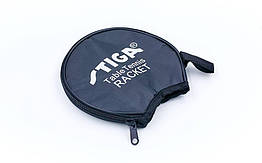 Чохол на ракетку для настільного тенісу 1/2 STIGA MT-5534 (поліестер, чорний, р-р 30х21см)