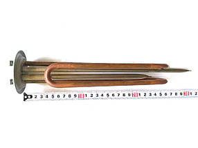 Тен на фланці гнутий для водонагрівачів з 2-ма трубками ø72 / 2000W / Італія