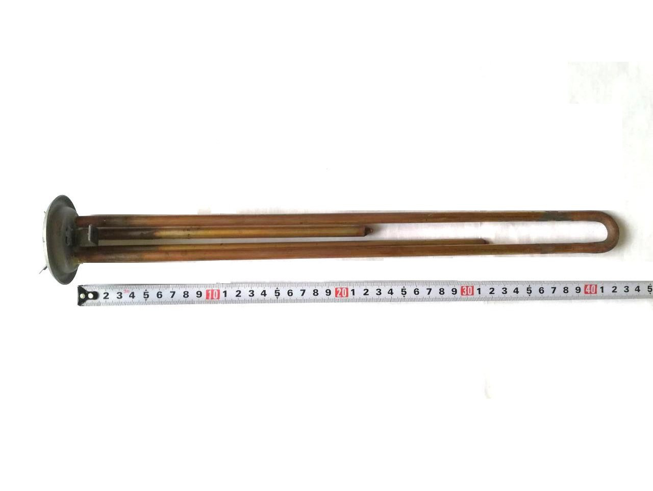 Тэн на фланце прямой для водонагревателей с 2-мя трубками ø63мм / 2000W / L=420мм / Италия