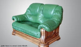 Шкіряний диван двомісний без розкладки "Гризлі"