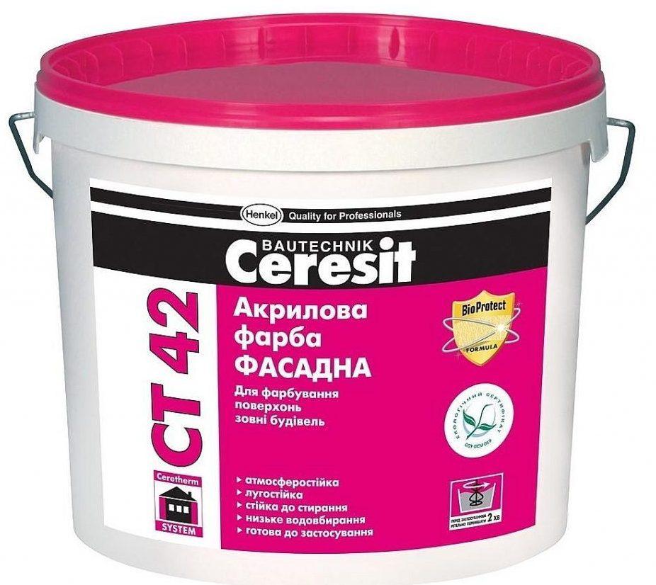 Фарба акрилова CERESIT CT 42 БАЗа 10 л