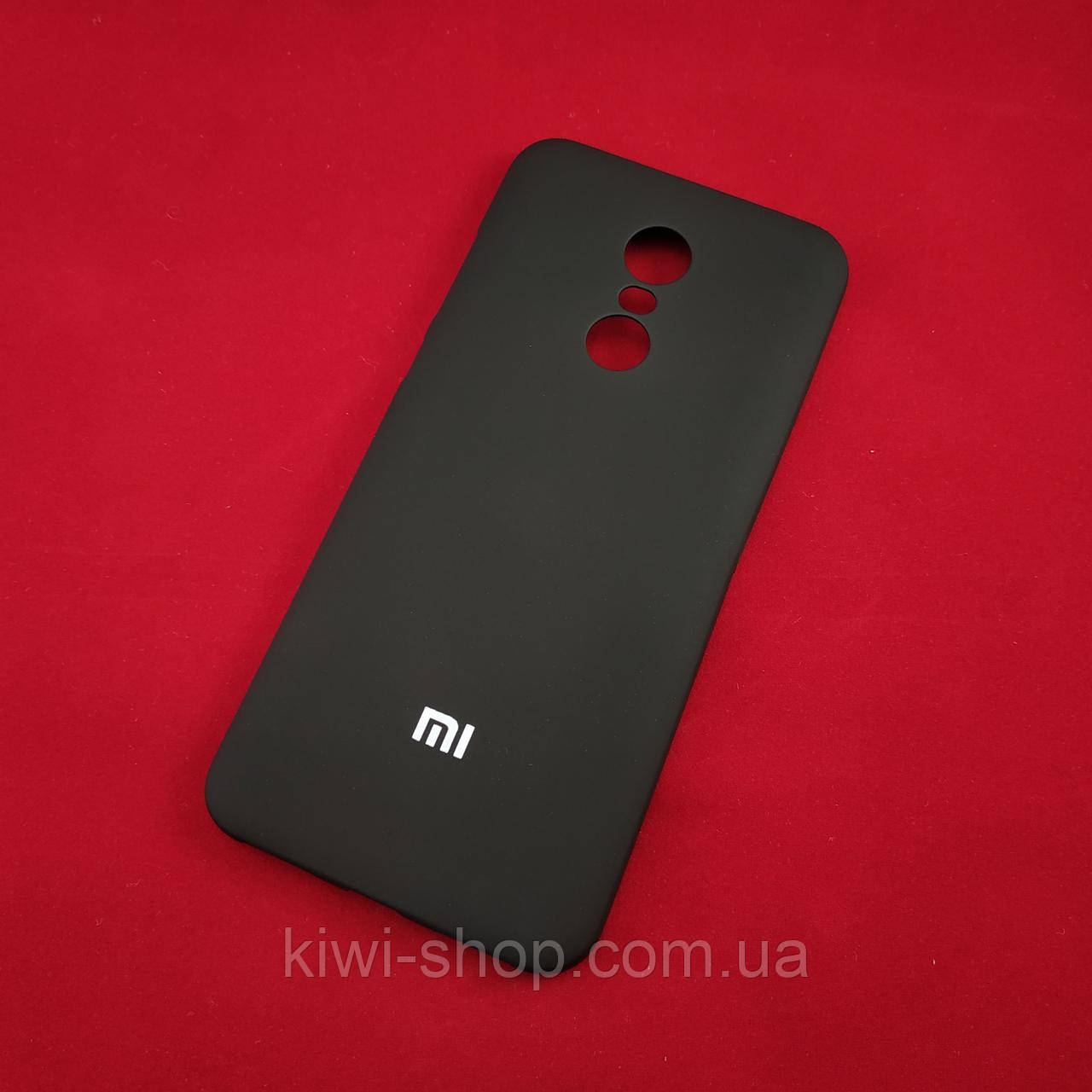 Прогумований пластиковий чохол бампер для Xiaomi redmi 5 Plus — чорний