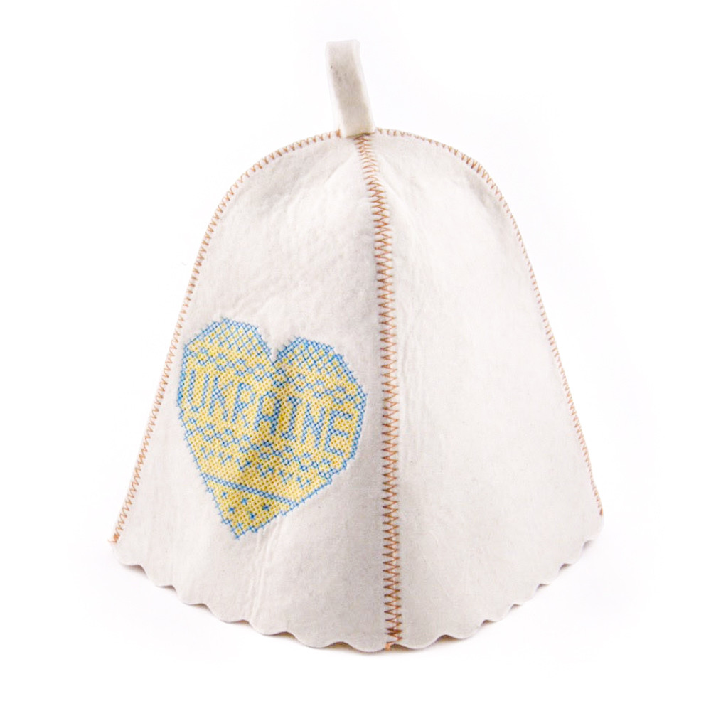 Шапка для сауни з вишивкою "Ukraine", Saunapro