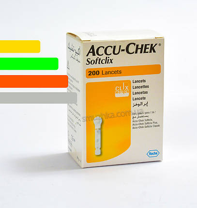 Ланцет Софтклікс-Softclix 200шт. для глюкометрів Акку Чек Актив, Перформа та Інстант, фото 1