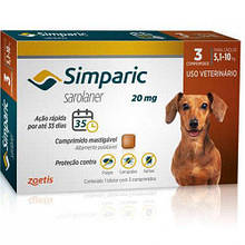 Simparica (Симпарика) Жувальні таблетки для собак від бліх і кліщів 20 мг (5 -10 кг), (3 табл.) 1 табл