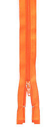 Спіральна блискавка Помаранчева 55см Тип 5 роз'ємна пластикова з одним бігунком