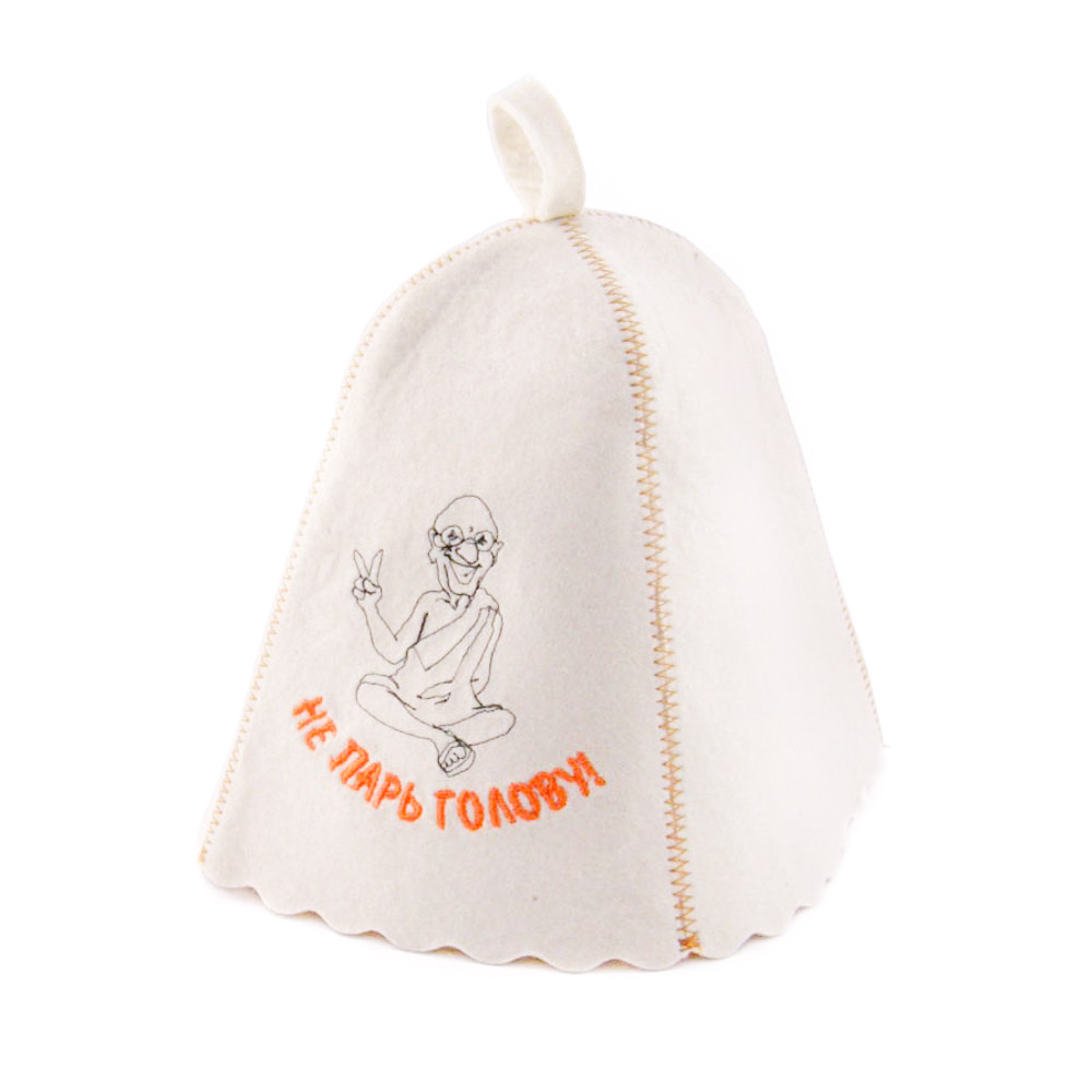 Шапка для сауни з вишивкою "Не парь голову!", Saunapro