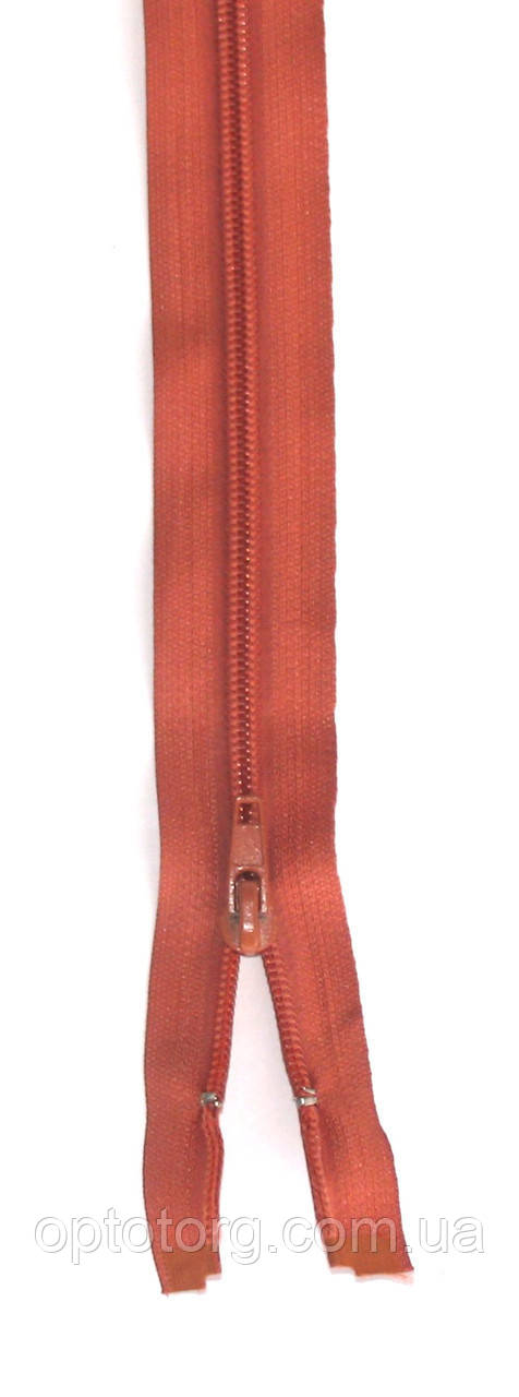 Спіральна блискавка Руда 65см Тип 5 розьемна з одним бігунком