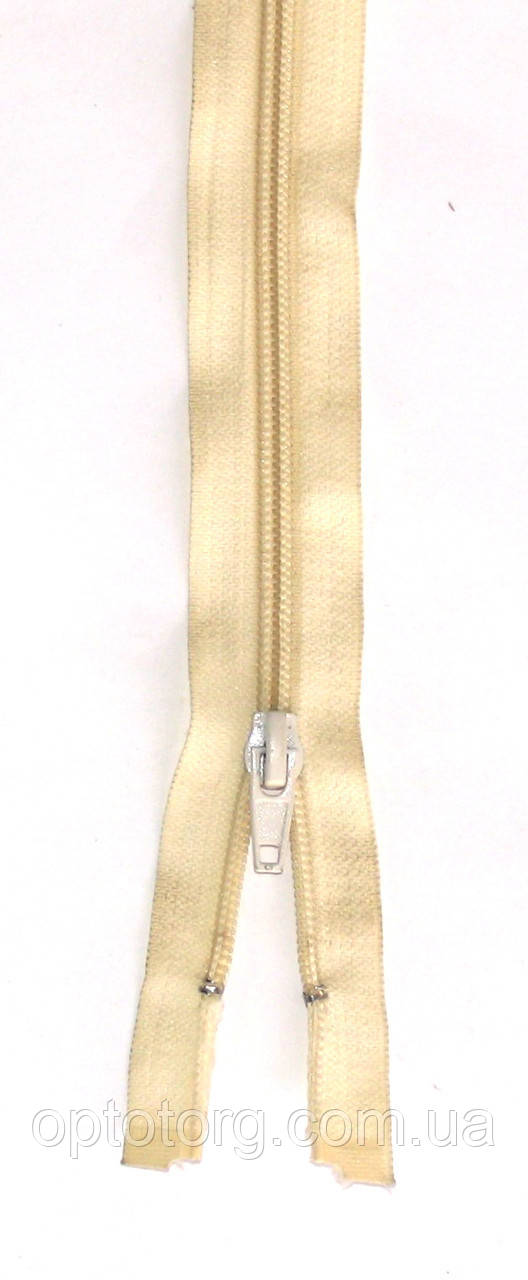 Спіральна блискавка Молоко 75см Тип 5 роз'ємна з одним бігунком