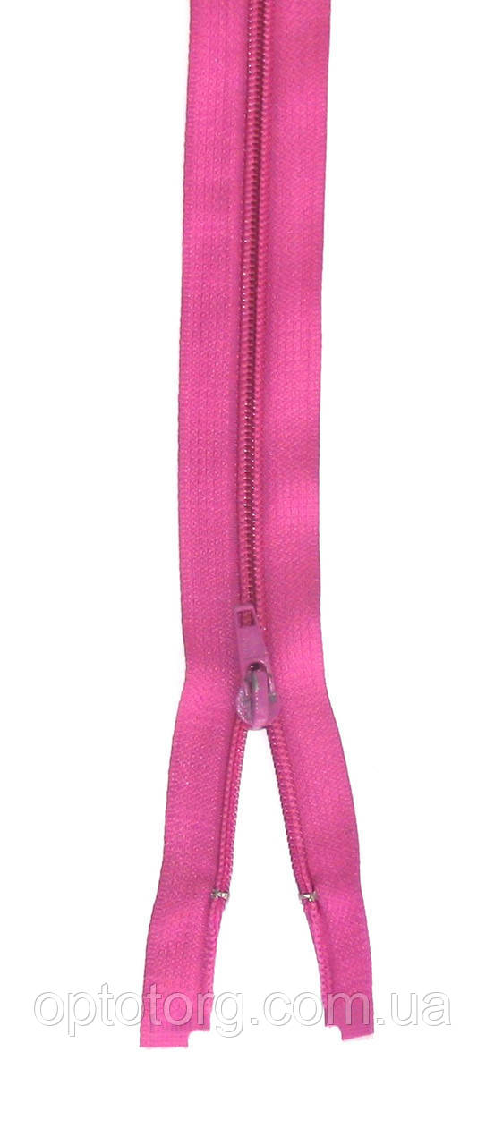 Спіральна блискавка Темно рожева 70см Тип 5 роз'ємна з одним бігунком