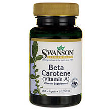 Вітамін А Swanson Beta-Carotene (Vitamin A)10000 IU 30 капсул (зіп-пакет)