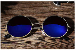 Круглі окуляри в стилі ретро сині