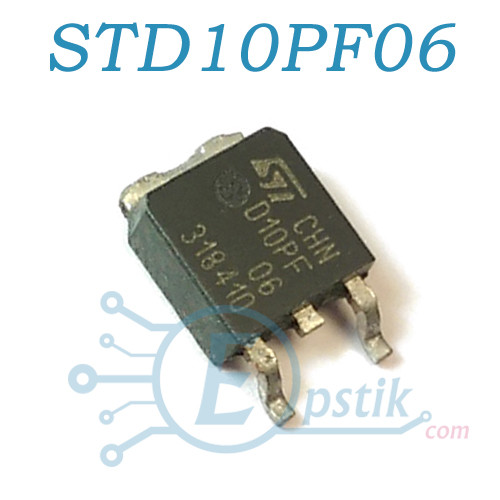 STD10PF06, MOSFET транзистор P канал, 60В, 10А, TO252