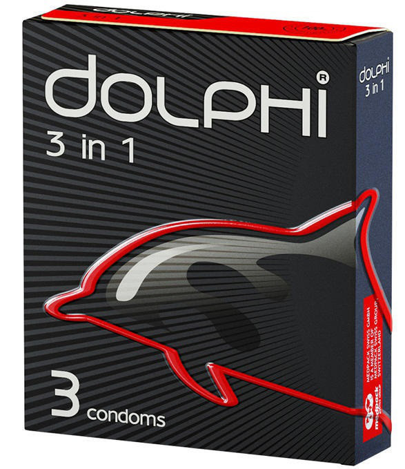 Презервативи "Dolphi" 3в1 ребристо-точкові (3 шт)