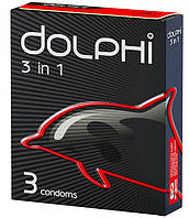 Презервативи "Dolphi" 3в1 ребристо-точкові  (3 шт)