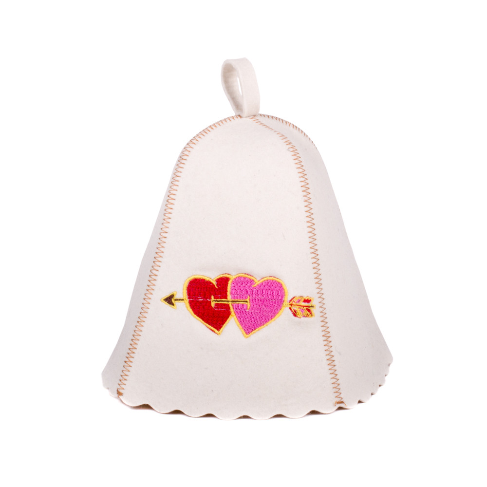 Шапка для сауни з вишивкою Стріла амура, Saunapro