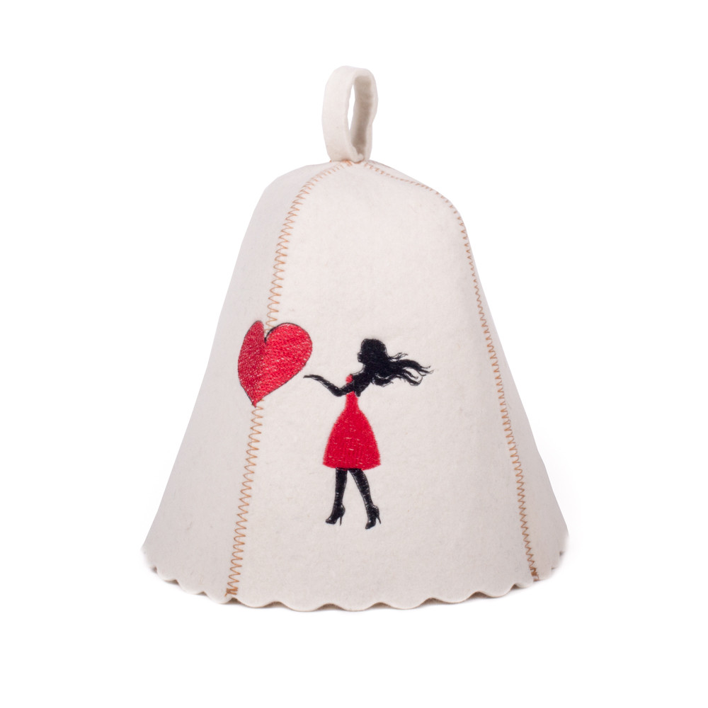 Шапка для сауни з вишивкою Закохана дічина, Saunapro