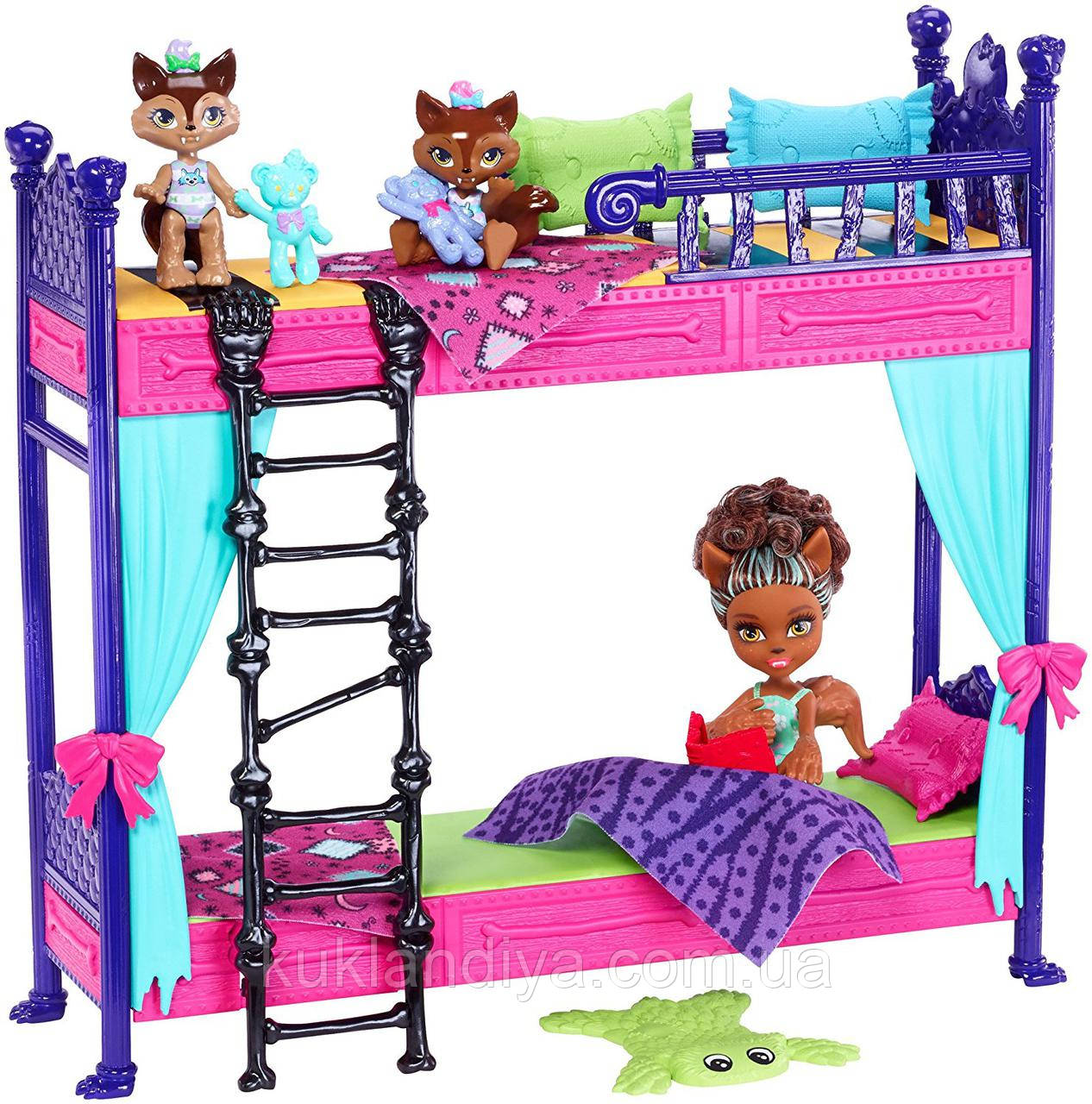 Набір Monster High ліжко із сім'єю Клодін Вульф