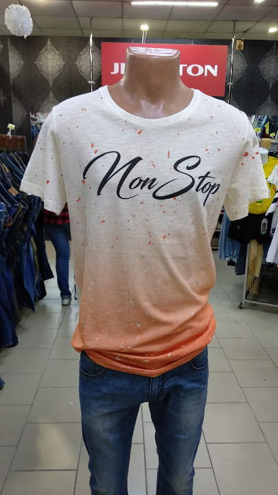 Чоловіча тонка футболка біла амбре Туреччина, фото 1