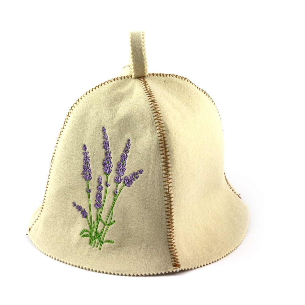 Шапка для сауни (біла), Лаванда, штучне хутро, Saunapro
