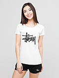 Жіночий комплект Stussy футболка + шорти, стуссі, фото 2