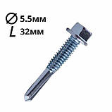 Саморіз WSS по металу з посиленим буром 5,5х32мм (100шт), фото 2