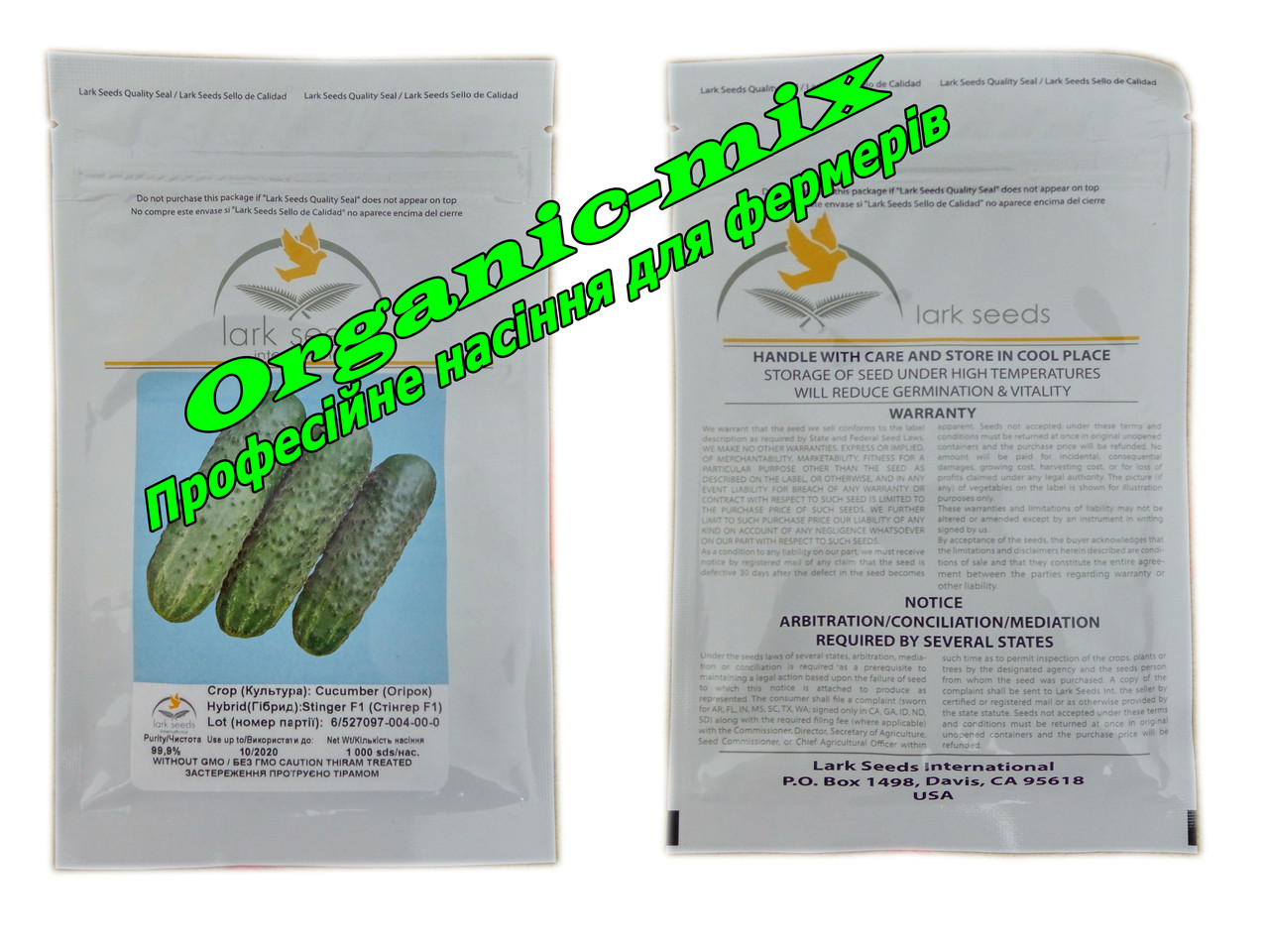 Насіння, огірок партенокарпічний кущовий Стингер F1 (1000 насінин) Spark Seeds (США)