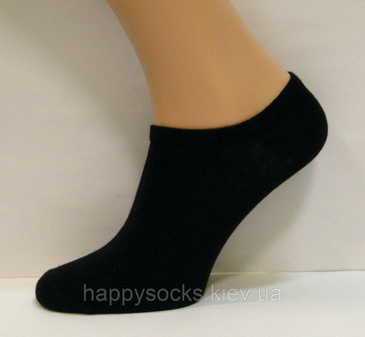 Укорочені жіночі бавовняні шкарпетки чорного кольору