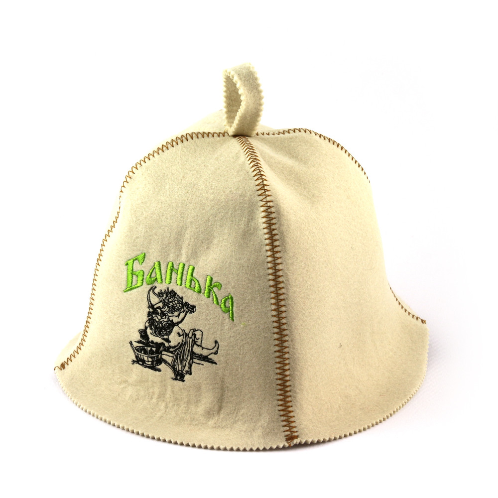 Шапка для сауни (біла), Банька, штучне хутро, Saunapro