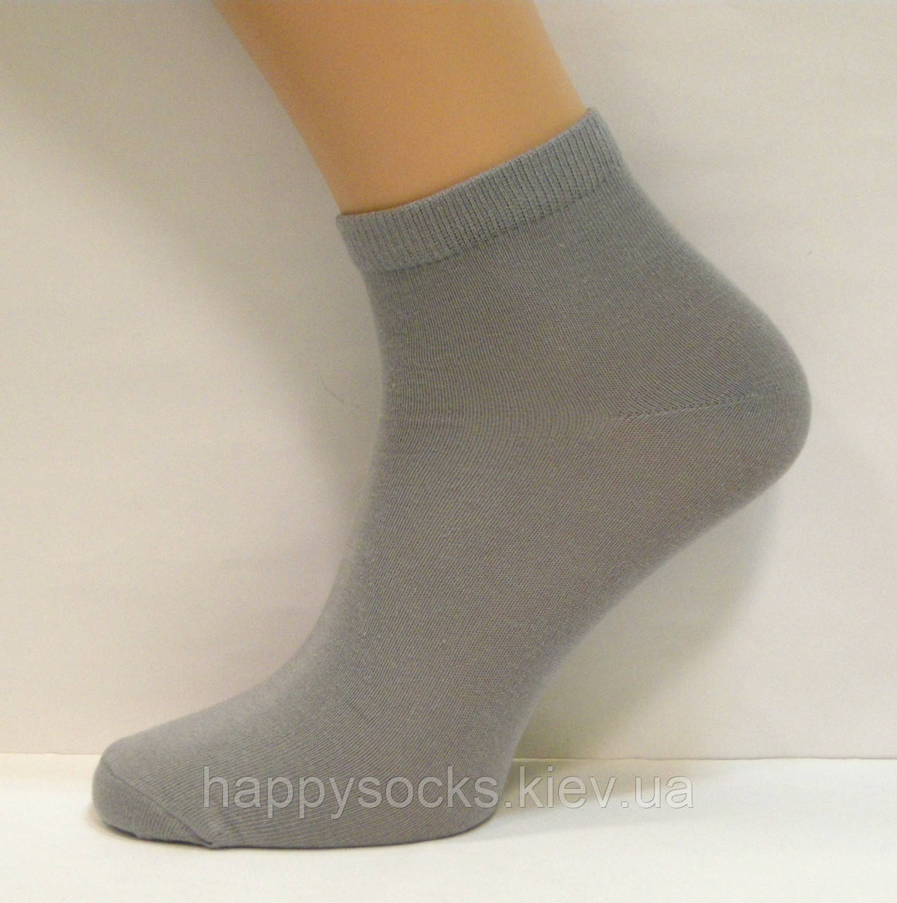 Чоловічі шкарпетки укорочені сірого кольору бавовняні