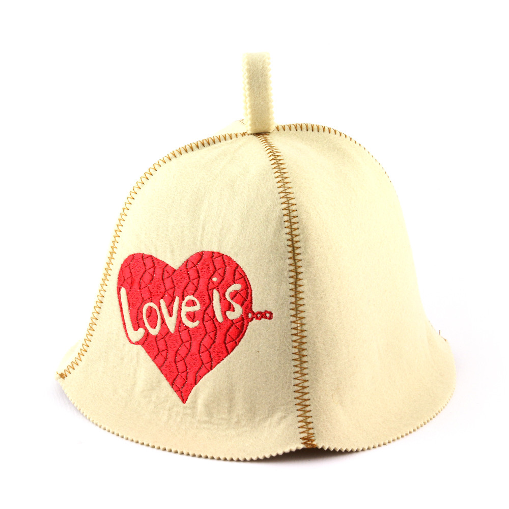 Шапка для сауни (біла), Love is, штучне хутро, Saunapro