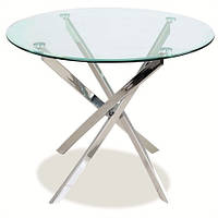 Круглий скляний стіл Agis