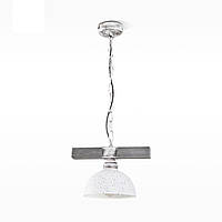 Люстра-подвес на 1 лампу из дерева со стеклом, на цепи, для кухни, кафе, ресторанов 40304 серии "Вириони"