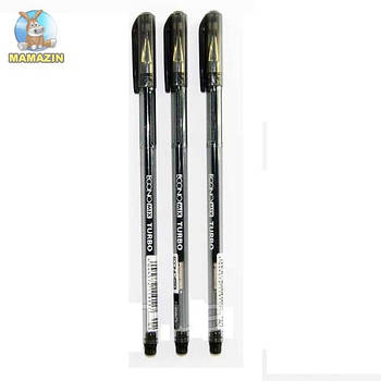 Ручка гелева "Economix Turbo" чорна 99266 G-Rich