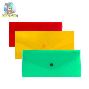 Папка-конверт на кнопці Євроконверт, зелена Е31306-04 93223 G-Rich