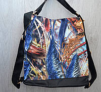 Школьная сумка-рюкзак с лиственным принтом, ассортимент цветов