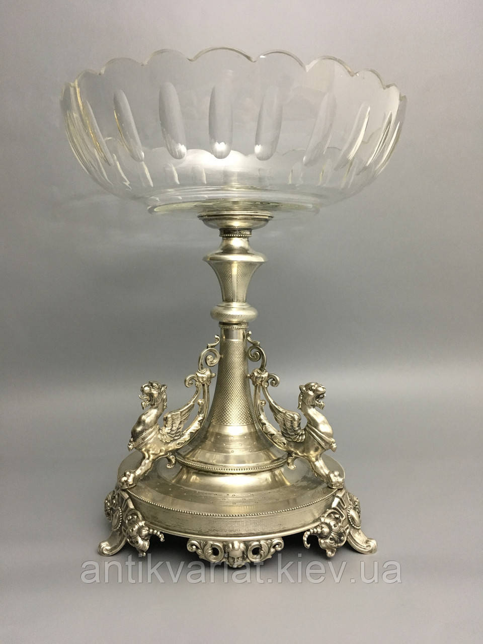 Старинная серебряная ваза серебро 19 век Серебряная конфетница фруктовница - фото 1 - id-p721759487