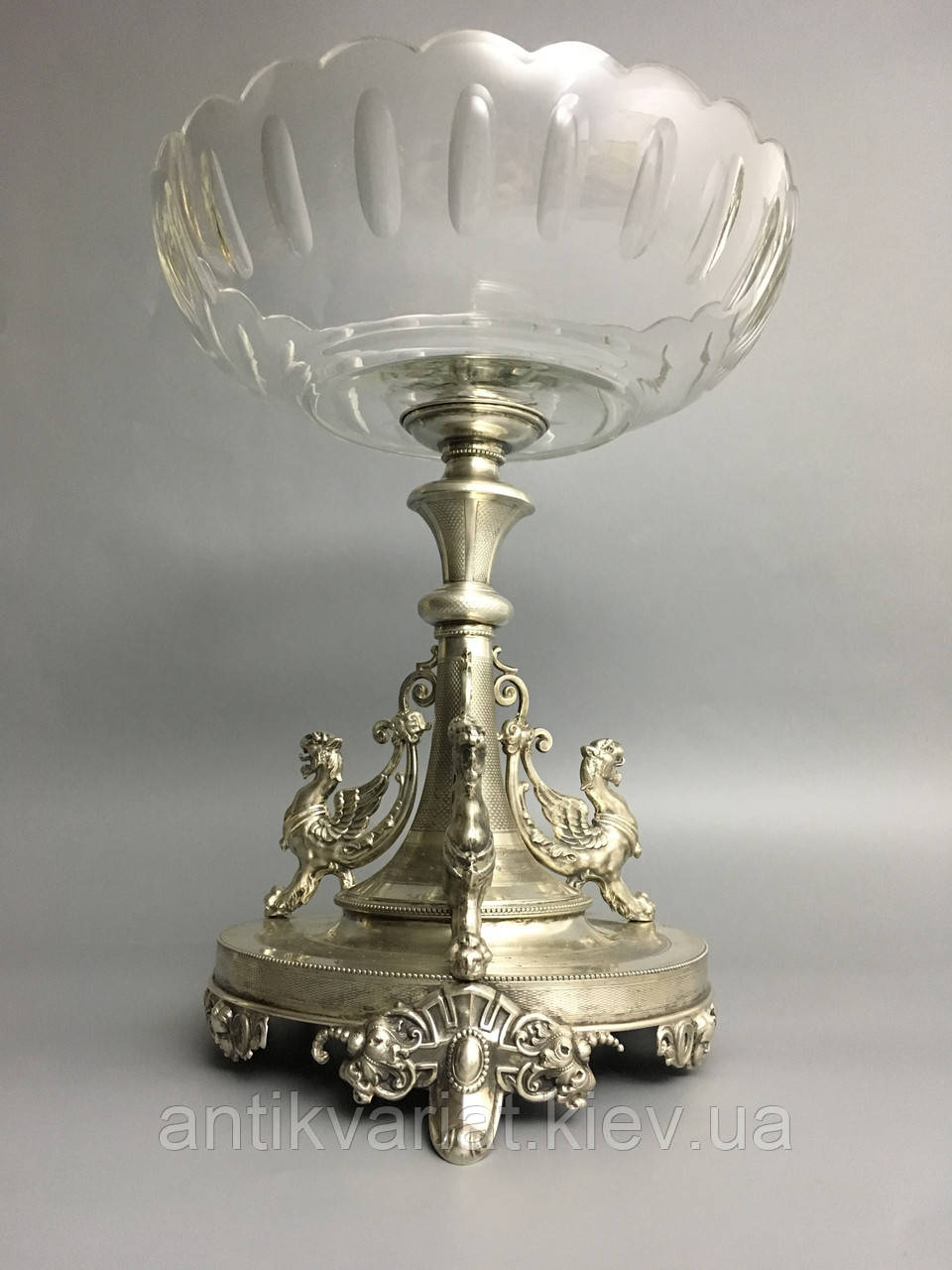 Старинная серебряная ваза серебро 19 век Серебряная конфетница фруктовница - фото 3 - id-p721759487